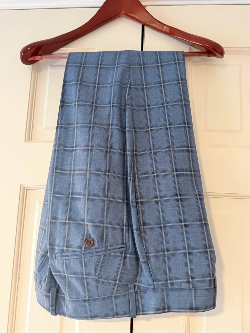 Tom James Holland & Sherry Super 100’s Blue Windowpane Sport Coat 36R